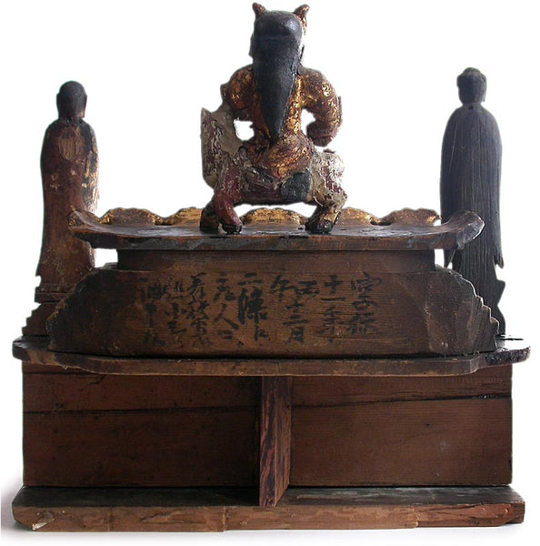 18th Century Japanese carved Wood Zushi Pavilion of Fourteen Buddhas