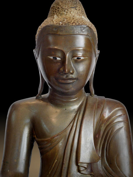 19th Century Earth Witness Myanmar Mandalay Antique Bronze Buddha 曼德勒大佛