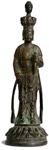 19th Century Chinese Bronze Eleven Headed Guan Yin Buddha Statue