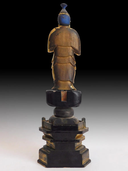 Antique Japanese Gilt Wood Jogyo Bosatsu Nichiran Bodhisattva Buddha Statue 上行菩薩