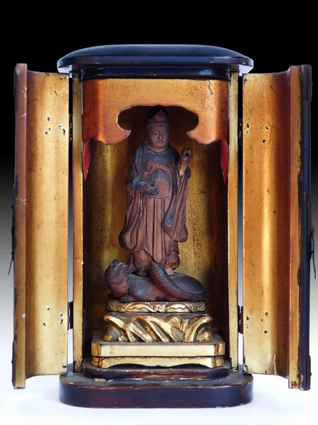 Mother Goddess of Prosperity Inari Okami Antique Japanese Zushi Shrine 稲荷大神社