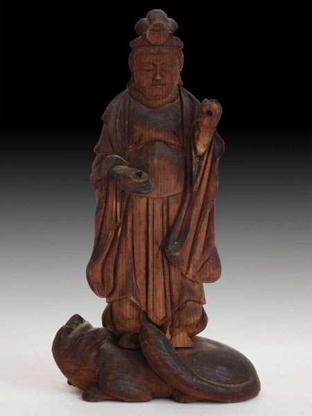 Mother Goddess of Prosperity Inari Okami Antique Japanese Zushi Shrine 稲荷大神社