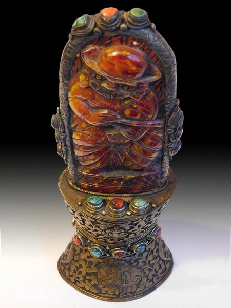 Antique Tibetan Amber Wish Fulfilling Jewel 琥珀石如意宝