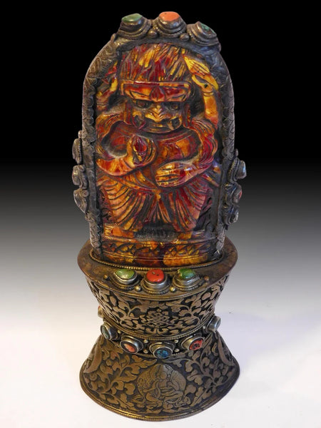 Antique Tibetan Amber Wish Fulfilling Jewel 琥珀石如意宝