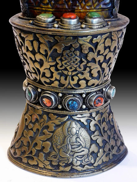 Antique Tibetan Amber Wish Fulfilling Jewel 琥珀石如意宝