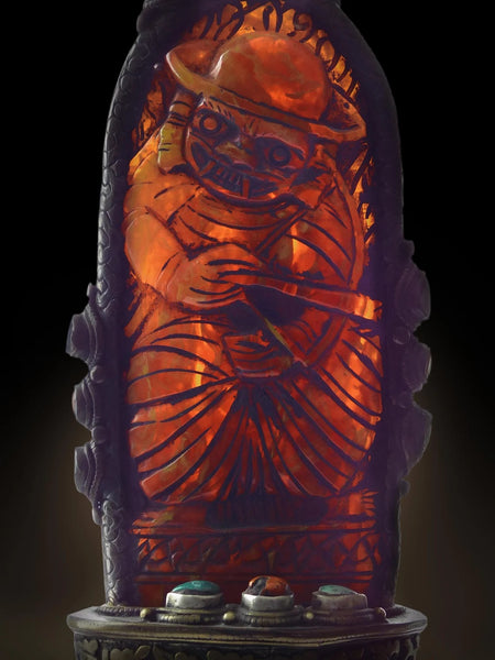 Antique Tibetan Amber Wish Fulfilling Jewel 琥珀石如意宝