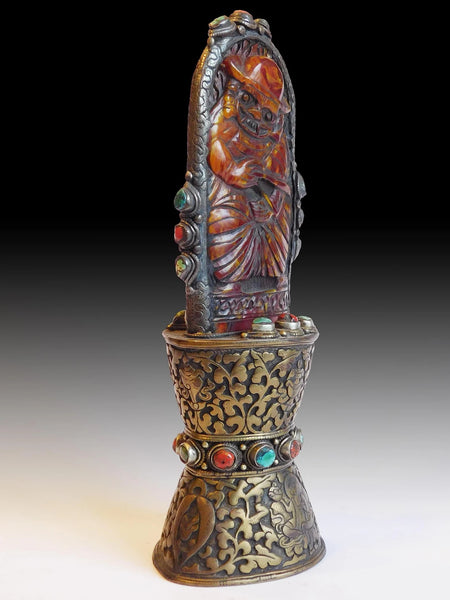 Antique Tibetan Amber Wish Fulfilling Jewel 琥珀石如意宝