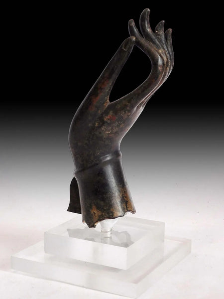 19th Century Pair of Ayutthaya Buddha Wisdom Mudra Bronze Hands 青銅佛手