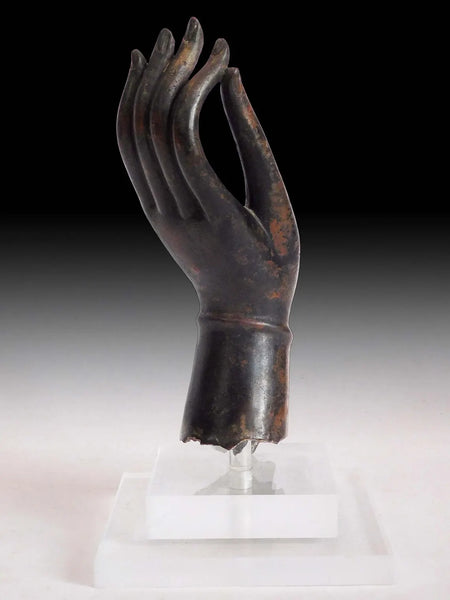 19th Century Pair of Ayutthaya Buddha Wisdom Mudra Bronze Hands 青銅佛手