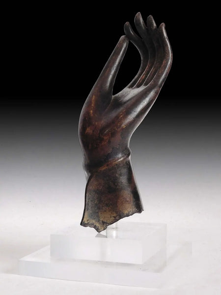 19th Century Pair of Ayutthaya Buddha Wisdom Mudra Bronze Hands 青銅佛手