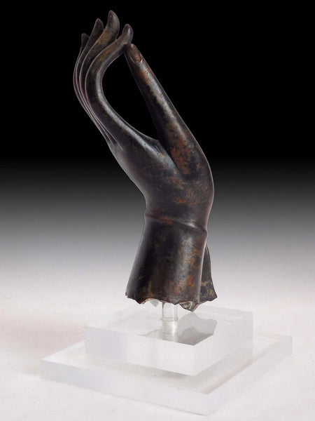 19th Century Pair of Ayutthaya Buddha Wisdom Mudra Bronze Hands 青銅佛手