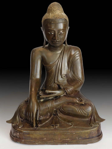 19th Century Earth Witness Myanmar Mandalay Antique Bronze Buddha 曼德勒大佛