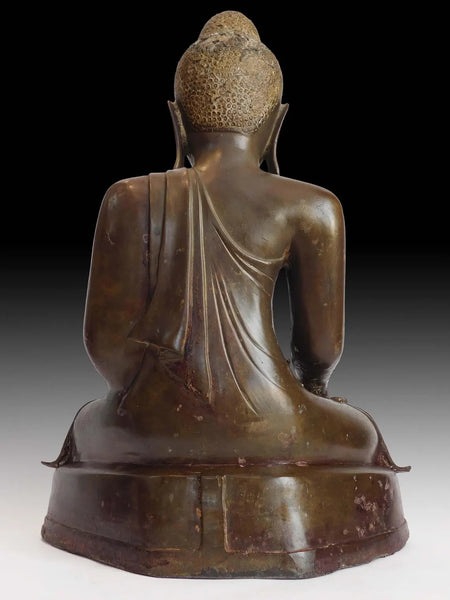 19th Century Earth Witness Myanmar Mandalay Antique Bronze Buddha 曼德勒大佛