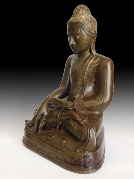 19th Century Earth Witness Myanmar Mandalay Antique Bronze Buddha 曼德勒大佛