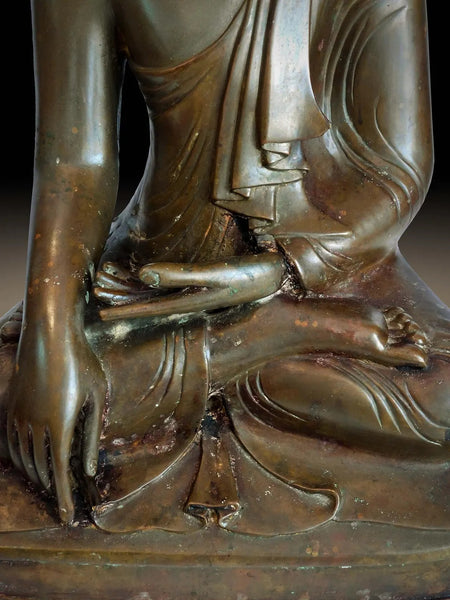 19th Century Earth Witness Myanmar Mandalay Antique Bronze Buddha 曼德勒大佛