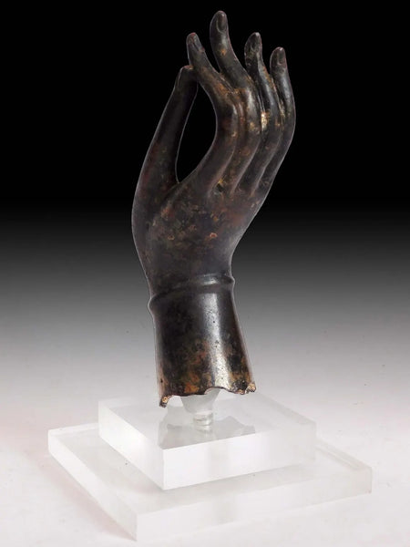 19th Century Pair of Ayutthaya Buddha Wisdom Mudra Bronze Hands 青銅佛手