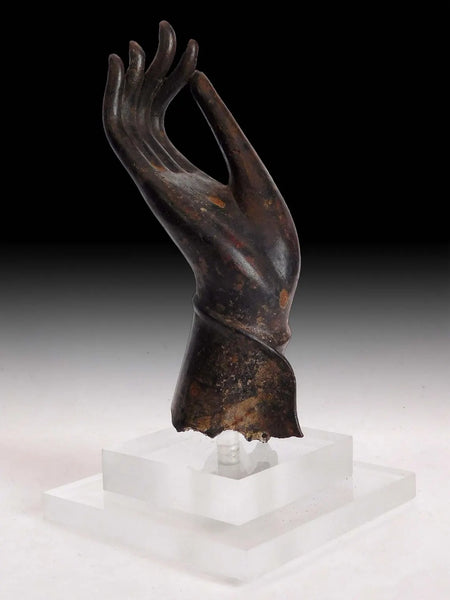19th Century Pair of Ayutthaya Buddha Wisdom Mudra Bronze Hands 青銅佛手