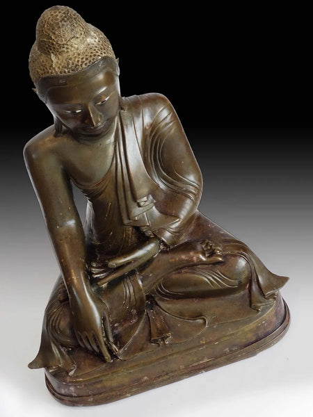 19th Century Earth Witness Myanmar Mandalay Antique Bronze Buddha 曼德勒大佛