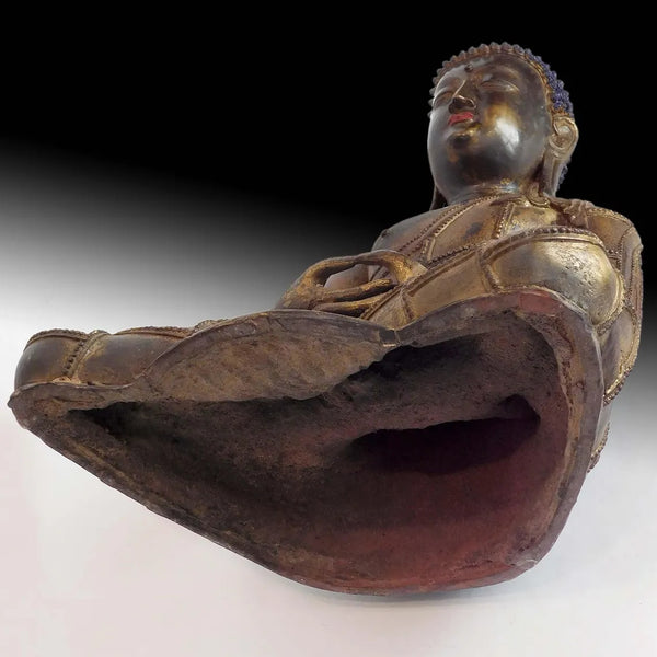 Antique Chinese Qing bronze Amitabha Statue