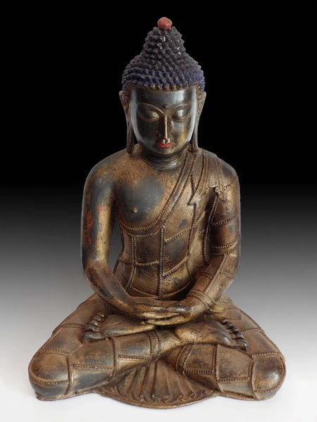 Antique Chinese Qing bronze Amitabha Statue