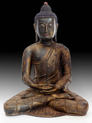 Antique Chinese Qing bronze Amitabha Statue