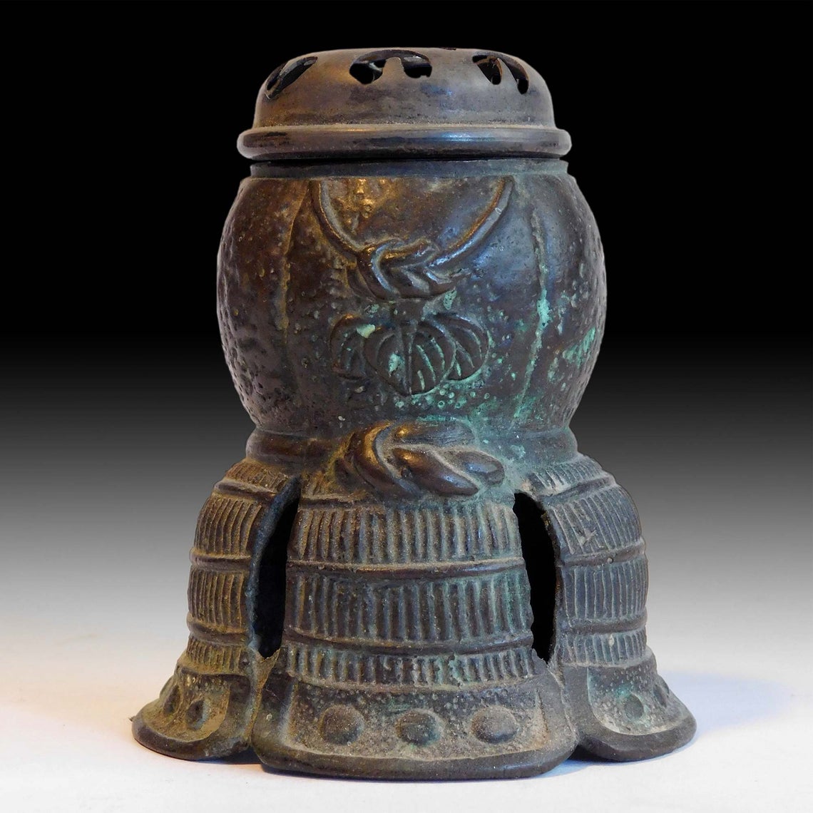 Sm Bronze Samurai Koro Ritual Censer Antique Japanese Incense Burner 豊臣氏香炉