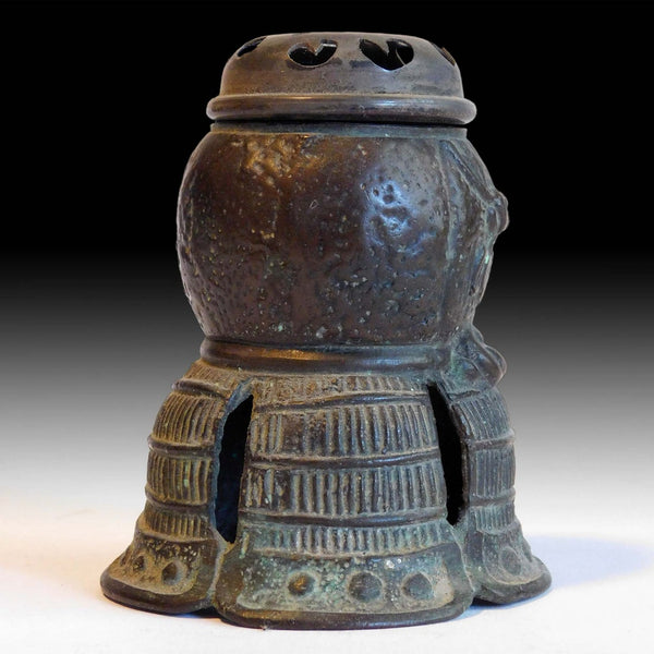 Sm Bronze Samurai Koro Ritual Censer Antique Japanese Incense Burner 豊臣氏香炉