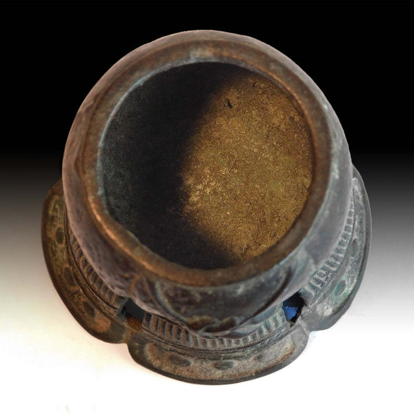 Sm Bronze Samurai Koro Ritual Censer Antique Japanese Incense Burner 豊臣氏香炉