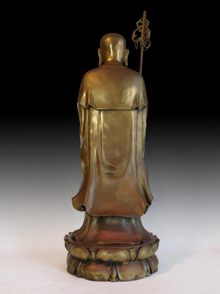 Vintage Chinese Bronze Ksitigarbha Ti Tsang Jizo Bodhisattva Buddha Statue 地藏菩薩