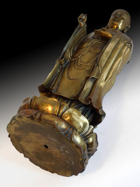 Vintage Chinese Bronze Ksitigarbha Ti Tsang Jizo Bodhisattva Buddha Statue 地藏菩薩