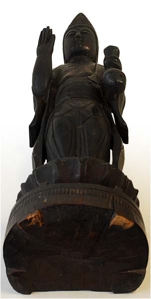 19th Century Japanese Itto Bori Kannon Bosatsu Wood Buddha Statue