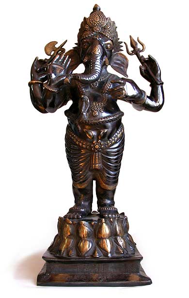 Vintage Hindu Large God of Wealth Ganesh Buddha Statue
