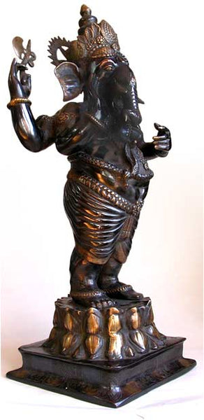 Vintage Hindu Large God of Wealth Ganesh Buddha Statue