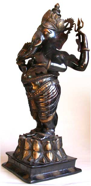 Vintage Hindu Large God of Wealth Ganesh Buddha Statue