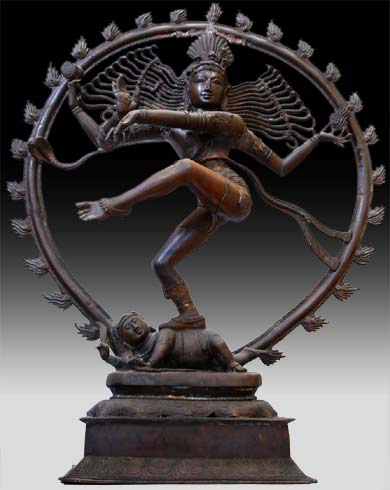 Large Antique Indian Bronze Shiva Nataraja Statue