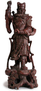 Antique Chinese Carved Rosewood Heavenly King Lokapala Statue