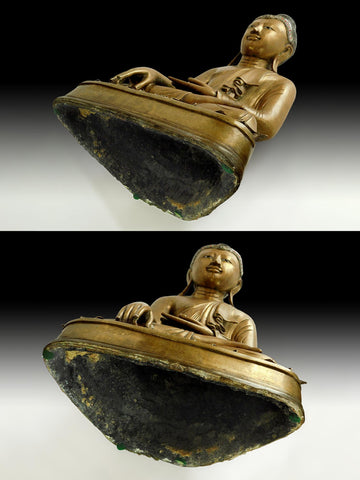 Lg Antique Burmese Mandalay Bronze Siddhartha Gautama Buddha
