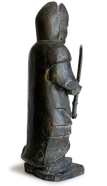 Antique Chinese Archaic Carved Lokapala Guardian Wood Statue