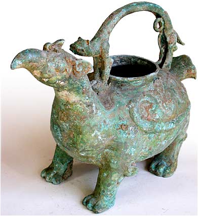 Antique Chinese Mythical Bird Archaic Bronze Vessel