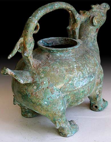 Antique Chinese Mythical Bird Archaic Bronze Vessel