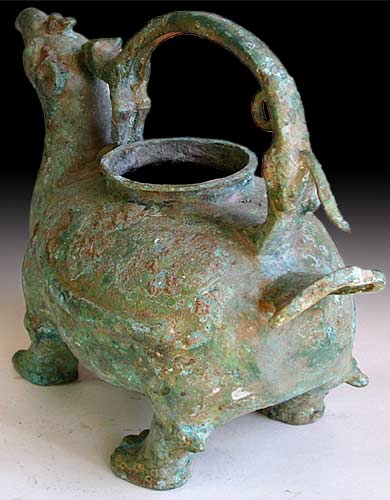 Antique Chinese Mythical Bird Archaic Bronze Vessel