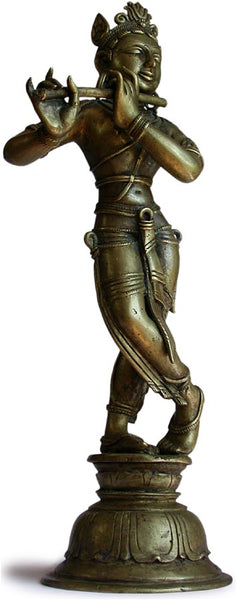 Large 19th Century Orissa Krishna Venugopala Hindu Bronze Statue