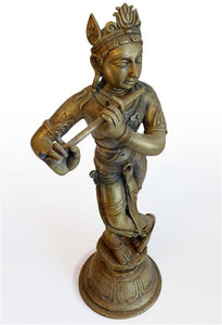 Large 19th Century Orissa Krishna Venugopala Hindu Bronze Statue