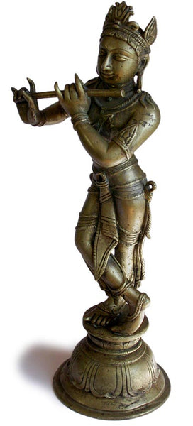 Large 19th Century Orissa Krishna Venugopala Hindu Bronze Statue