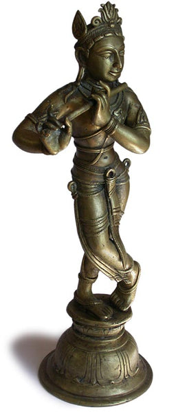 Large 19th Century Orissa Krishna Venugopala Hindu Bronze Statue