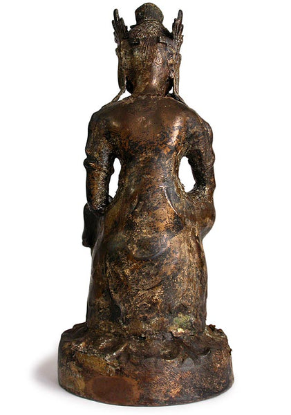 14th Century Kamakura Gilt Bronze Pensive Maitreya Miroku Bosatsu Buddha Statue