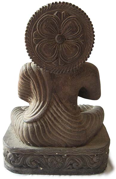 Antique Gandhara Style Carved Wood Vairocana Buddha Statue
