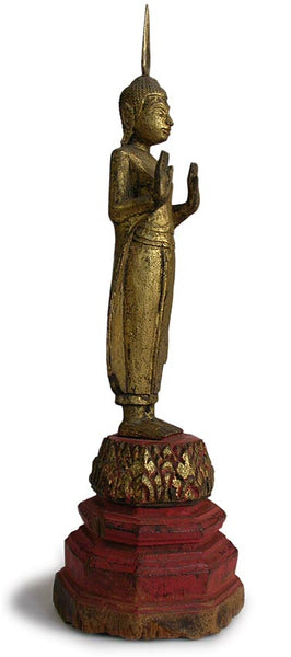 Antique Southeast Asian Laos No Fear Protection Buddha Statue