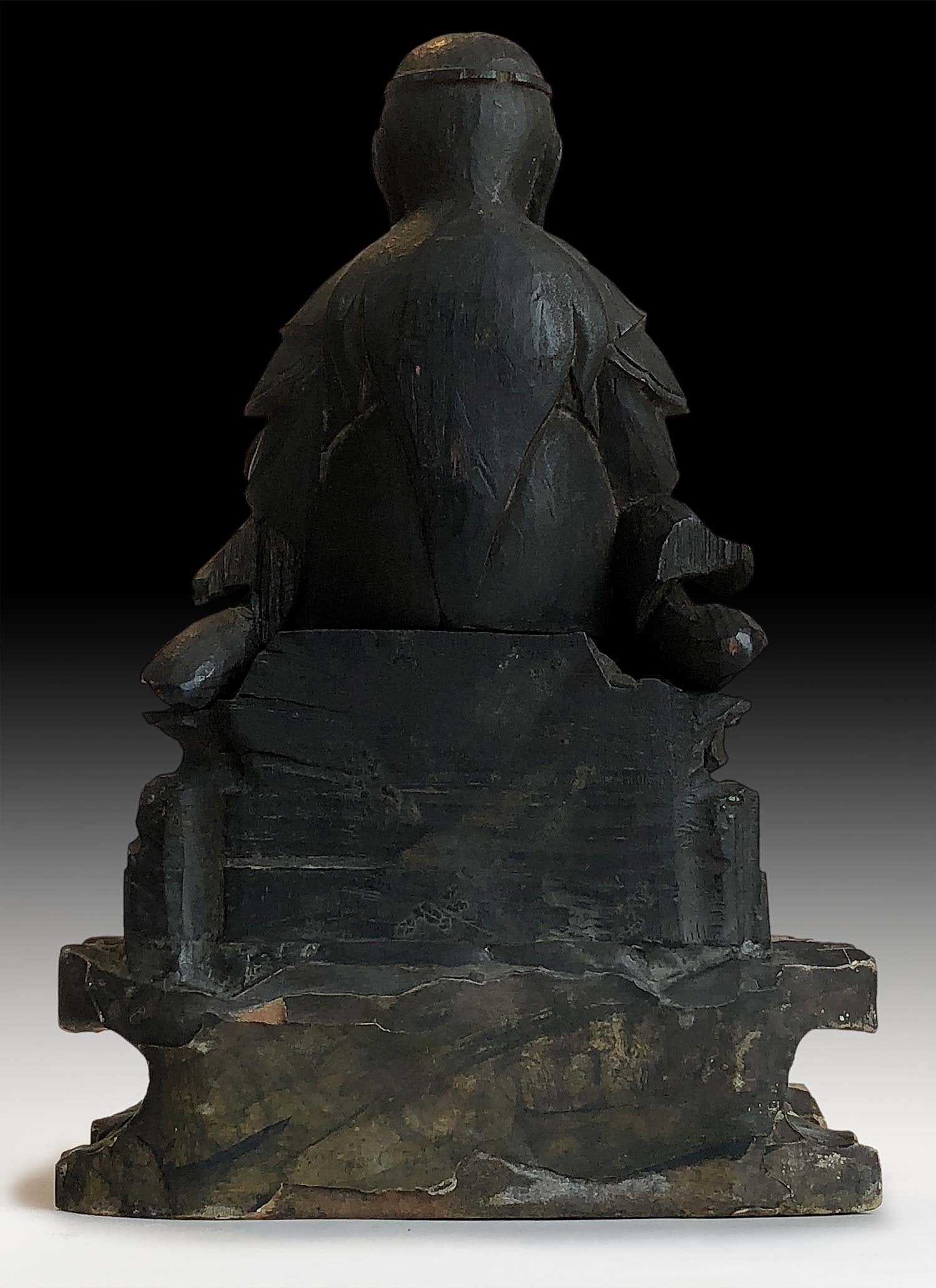 18th Century Japanese Edo Wood Bodhisattva Manjushri Monju