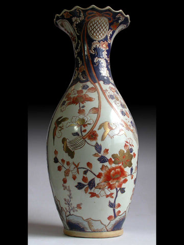 19th Century Antique Japanese Edo Kakiemon Imari Arita Famille Verte Porcelain Vase 21"H 伊万里焼